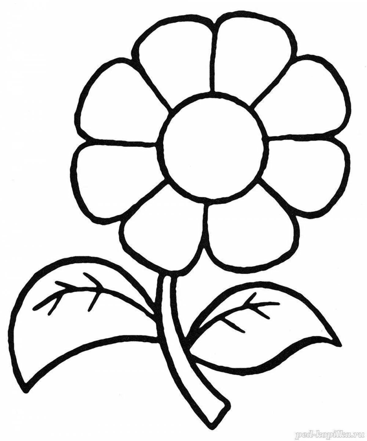 Adorable flower coloring book for 2-3 year olds