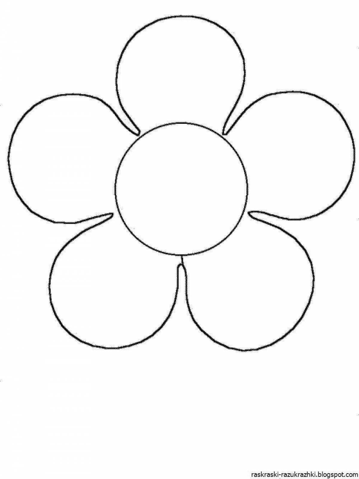Elegant flower coloring book for children 2-3 years old
