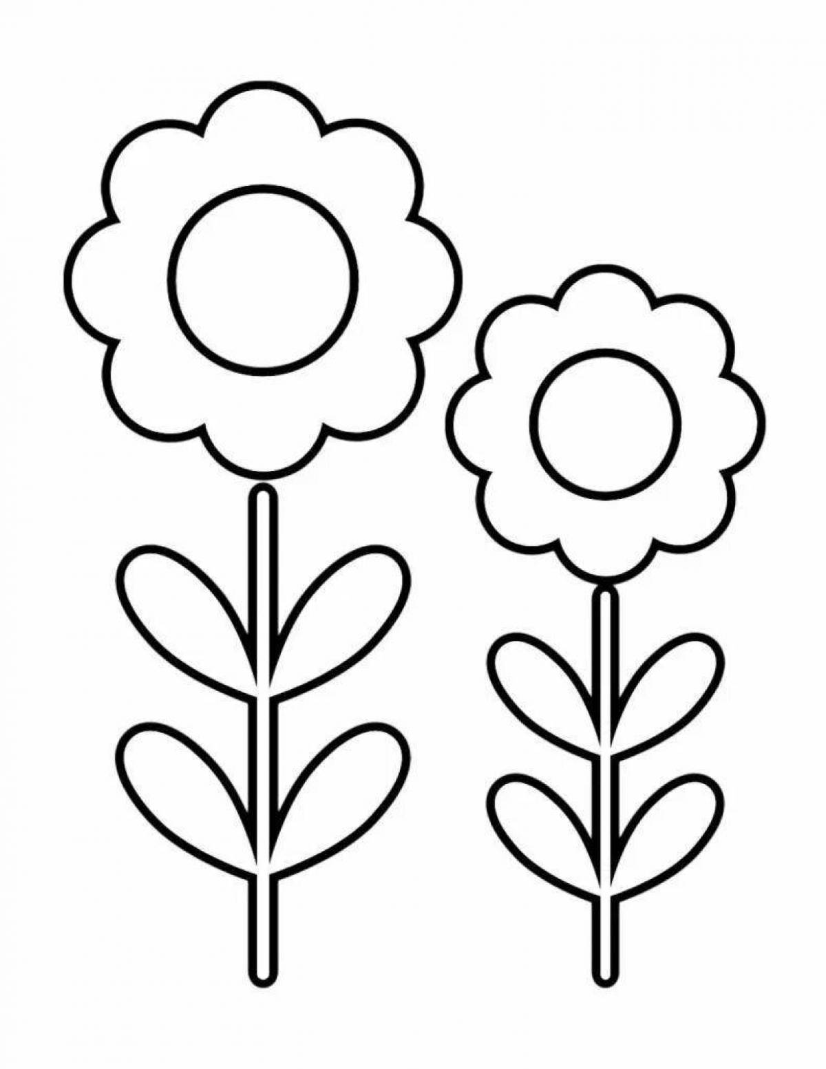 Буйная раскраска цветок для детей 2-3 лет