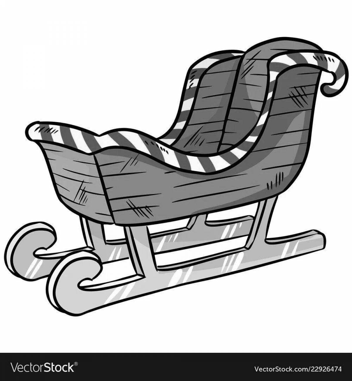 Shiny Sleigh Coloring Page for Toddlers
