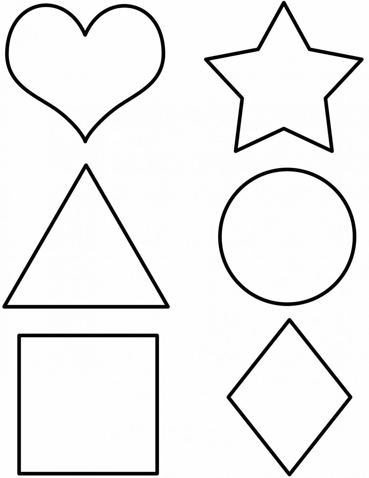 Раскраска красочные геометрические фигуры для детей 4 лет
