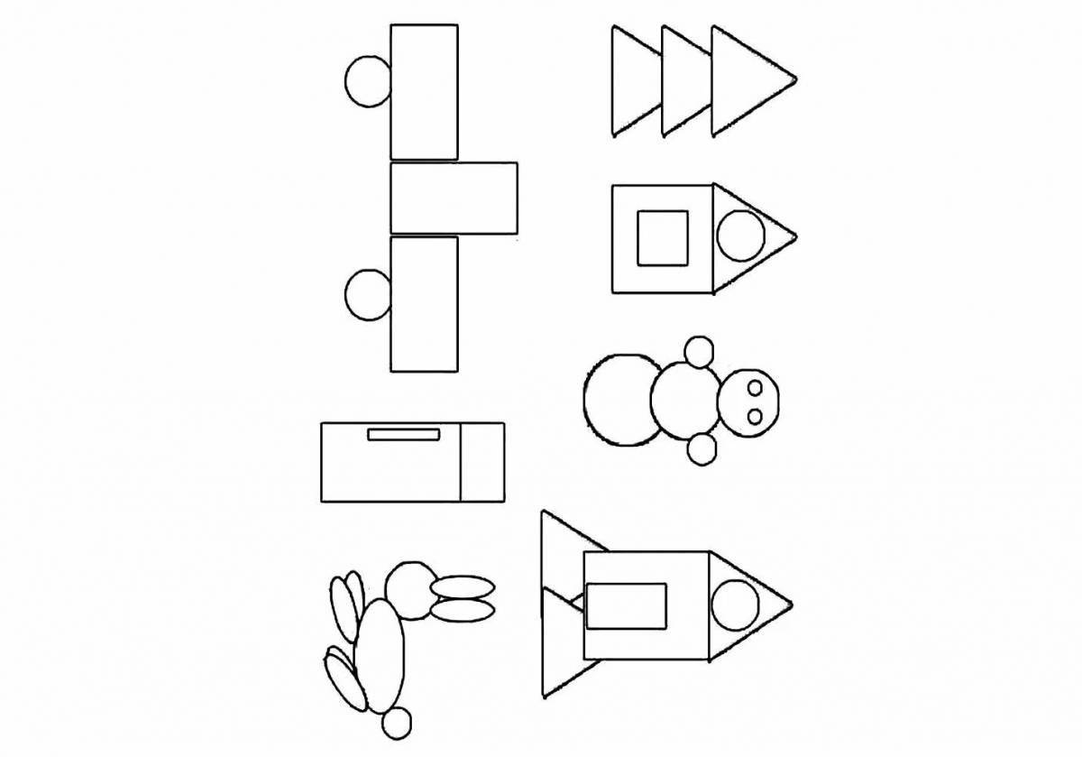 Coloring page of geometric shapes for 4 year olds