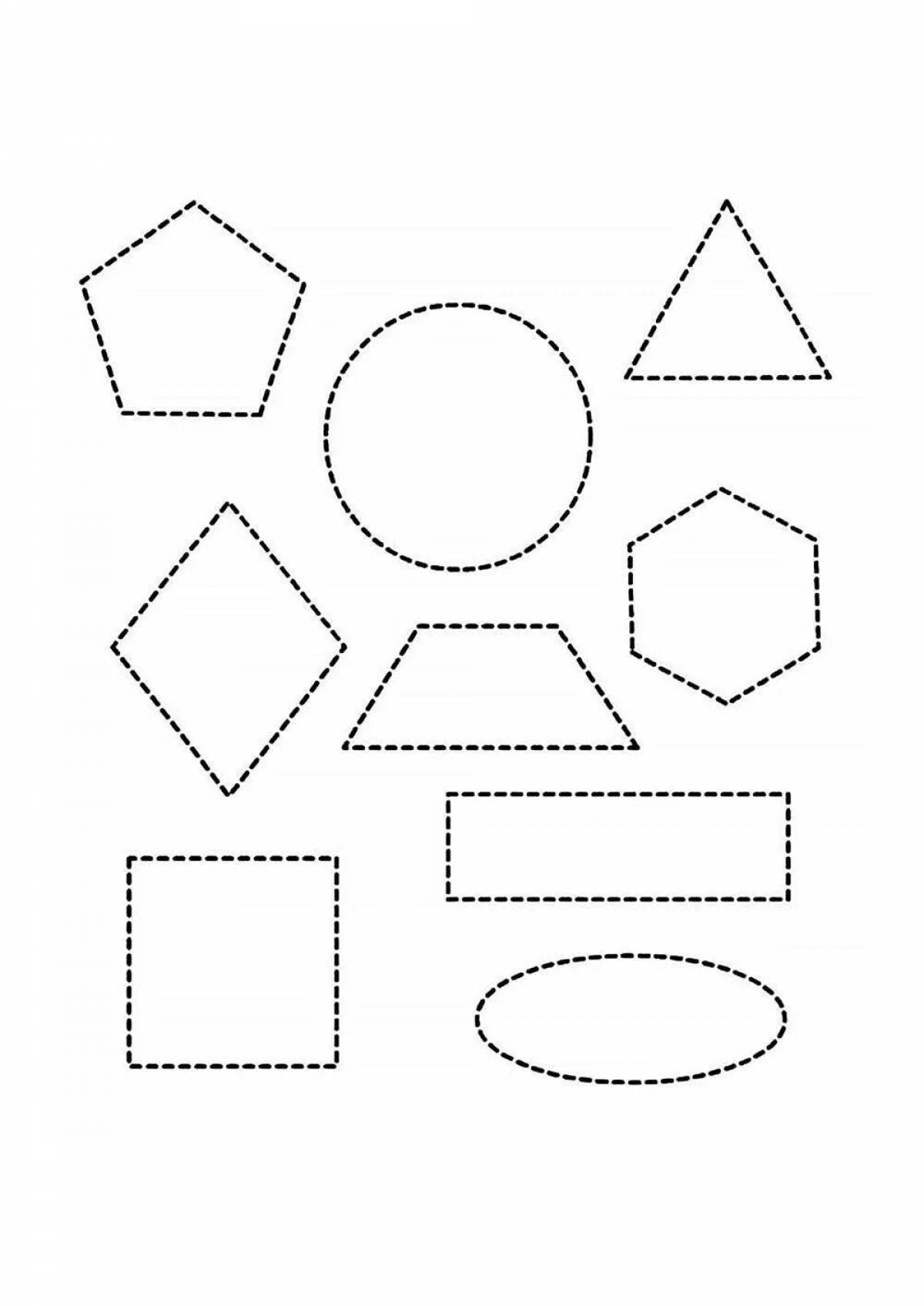 Colorful geometric shapes coloring book for 4 year olds