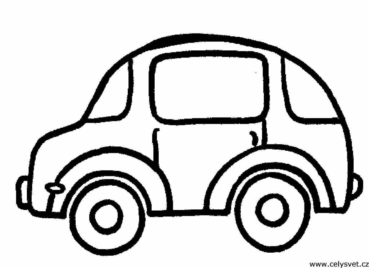Coloring book cute cars for kids 2-3 years old