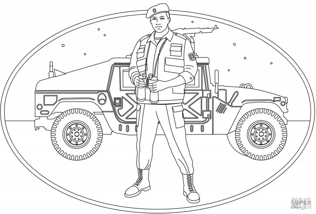 Relentless senior soldiers coloring page