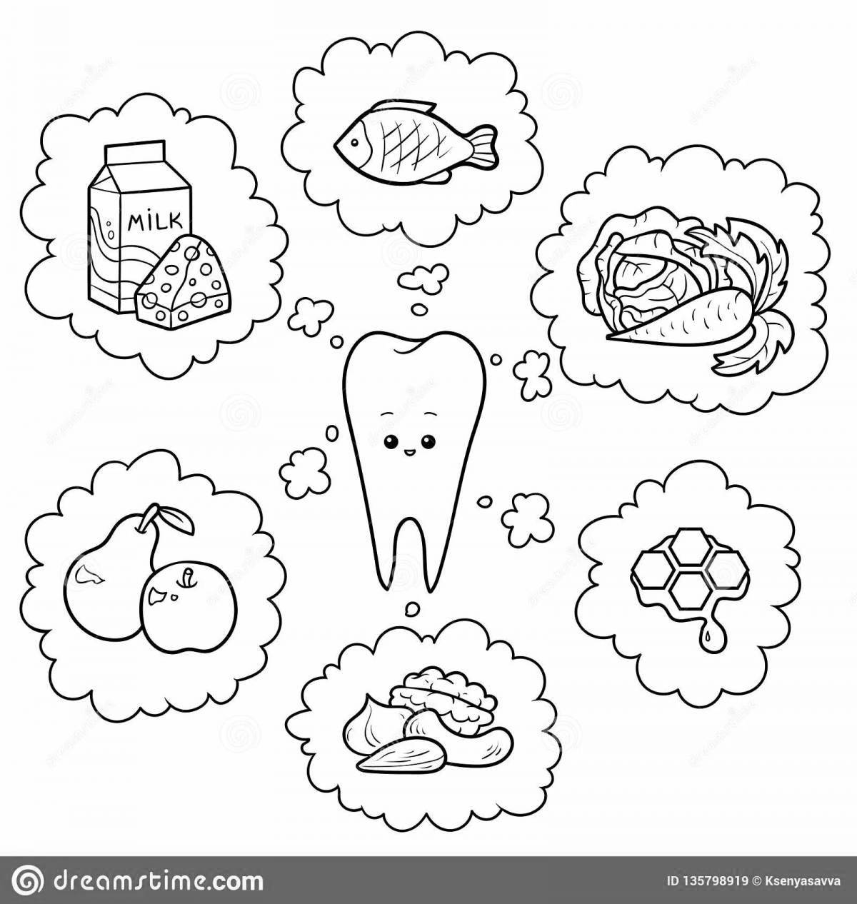 Nutrient-rich healthy food coloring page