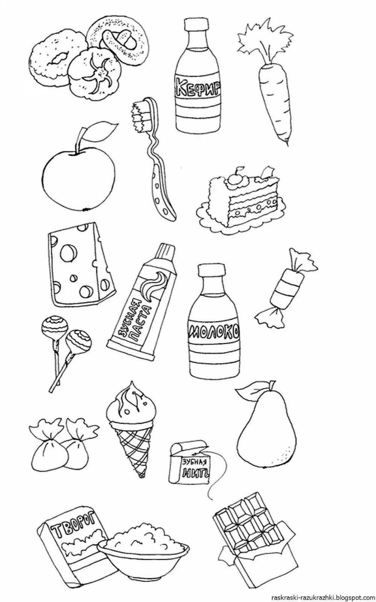 Attractive junk food coloring page