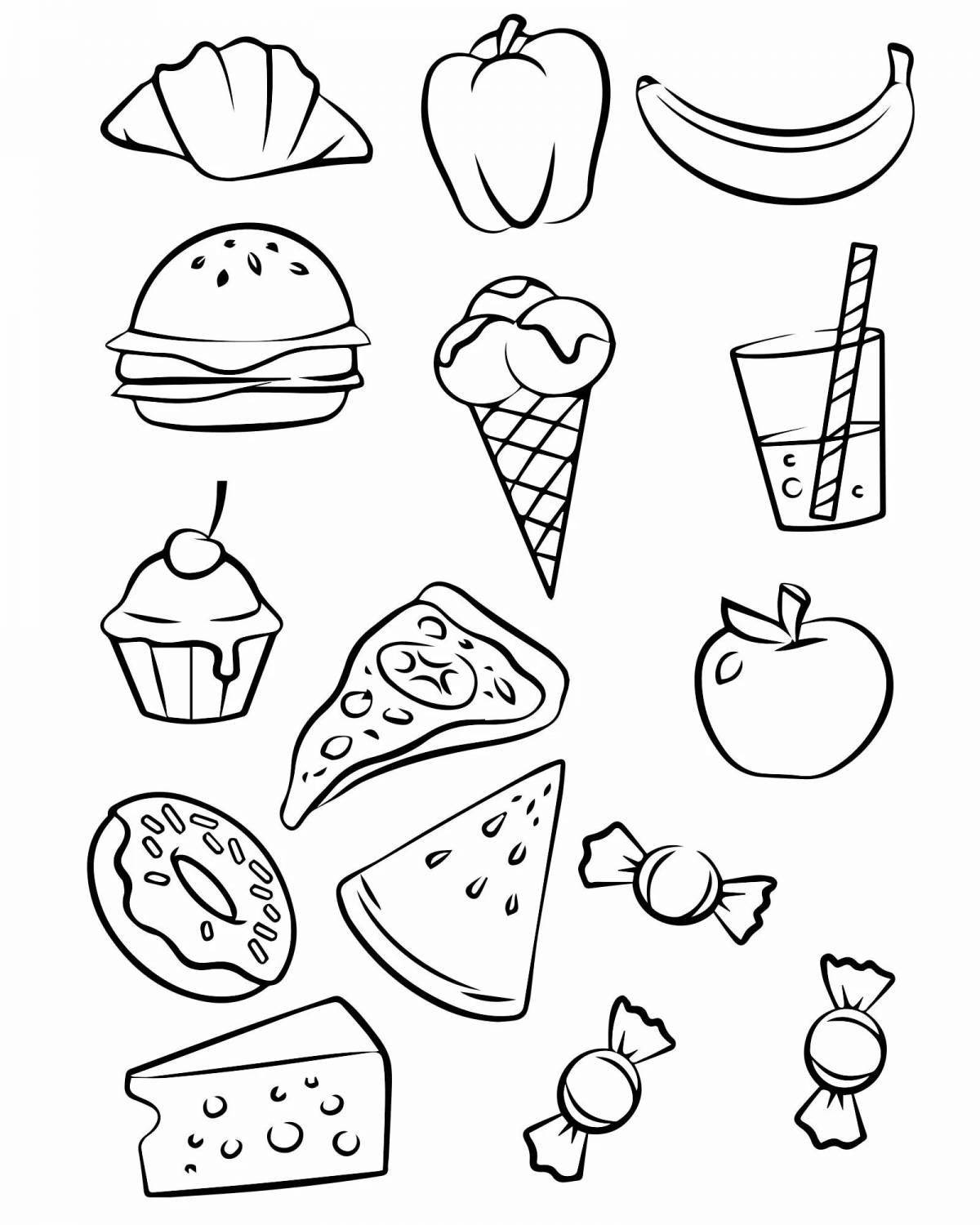 Protein-rich healthy food coloring page