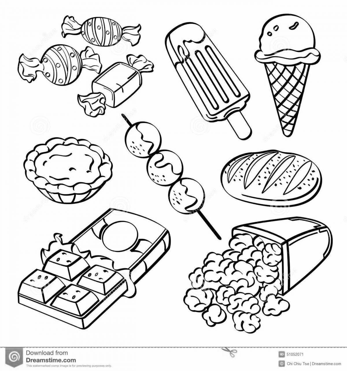 Low sugar healthy food coloring page