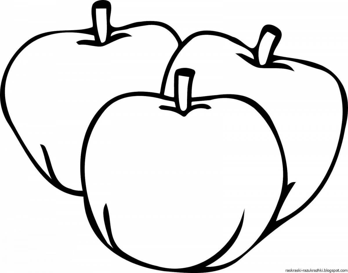 Coloring book shining apple