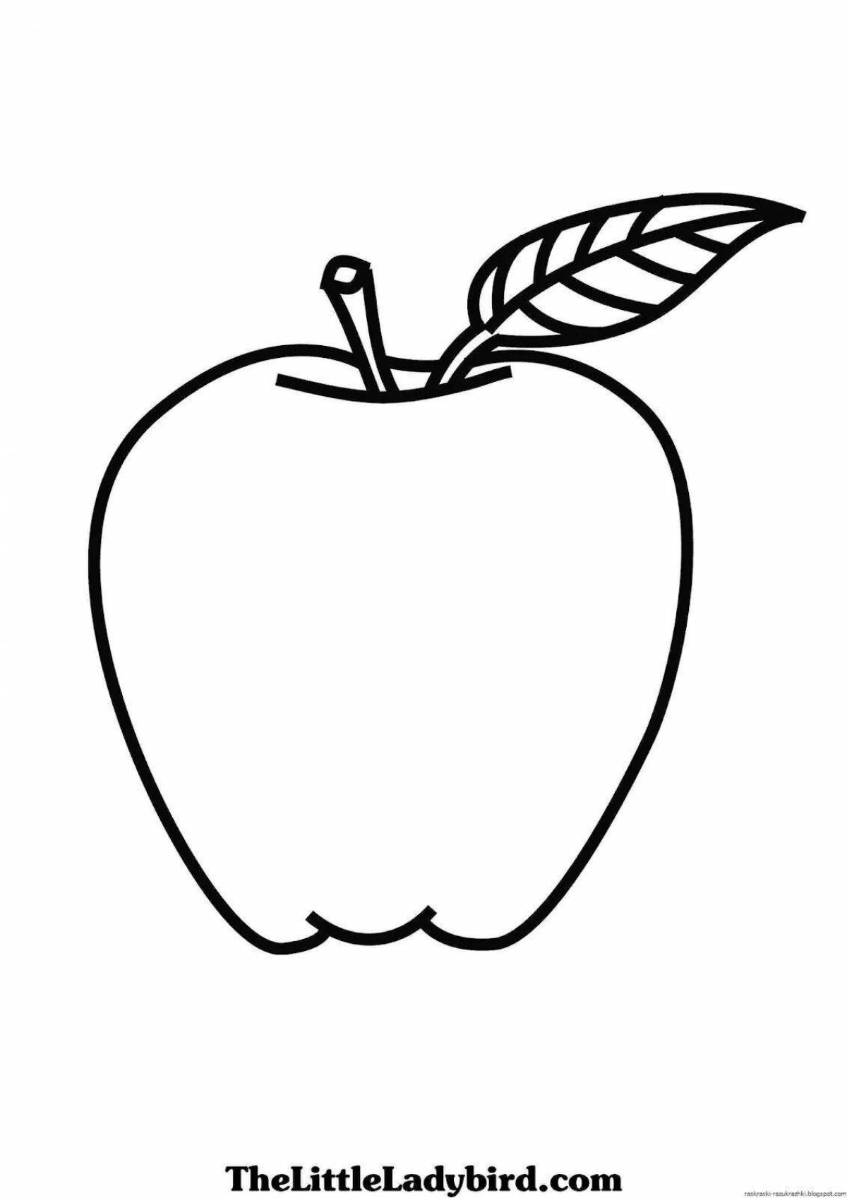Coloring book sparkling apple