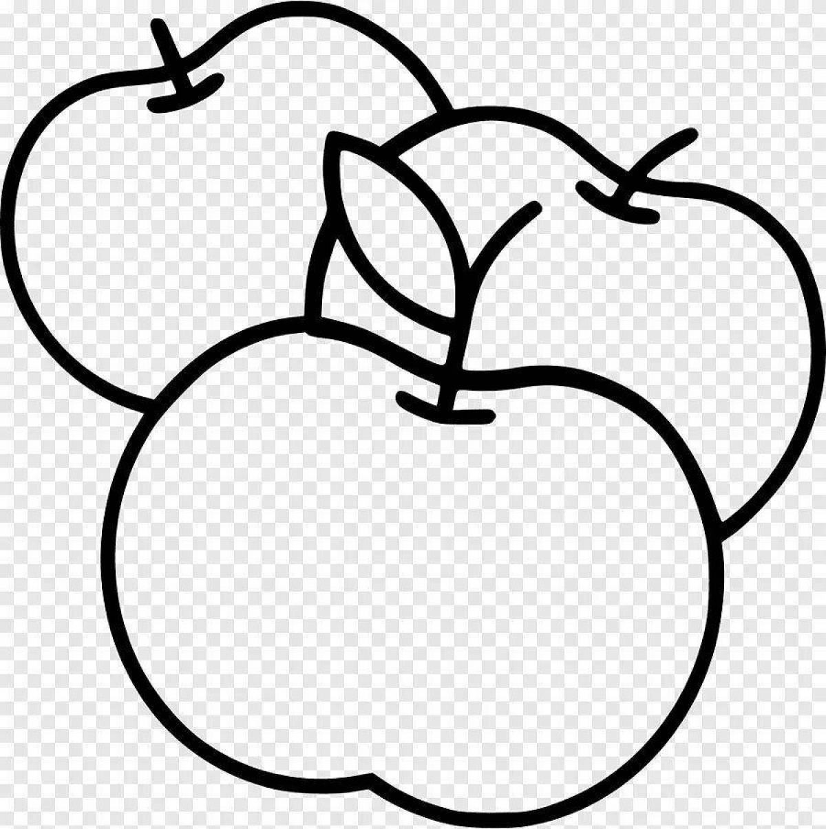 Раскраска прозрачное яблоко