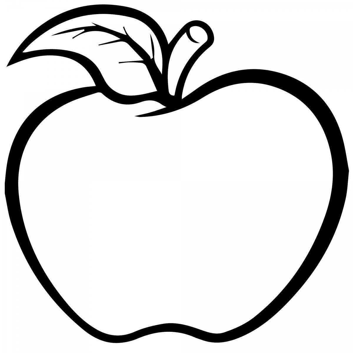 Цветная страница раскраски apple