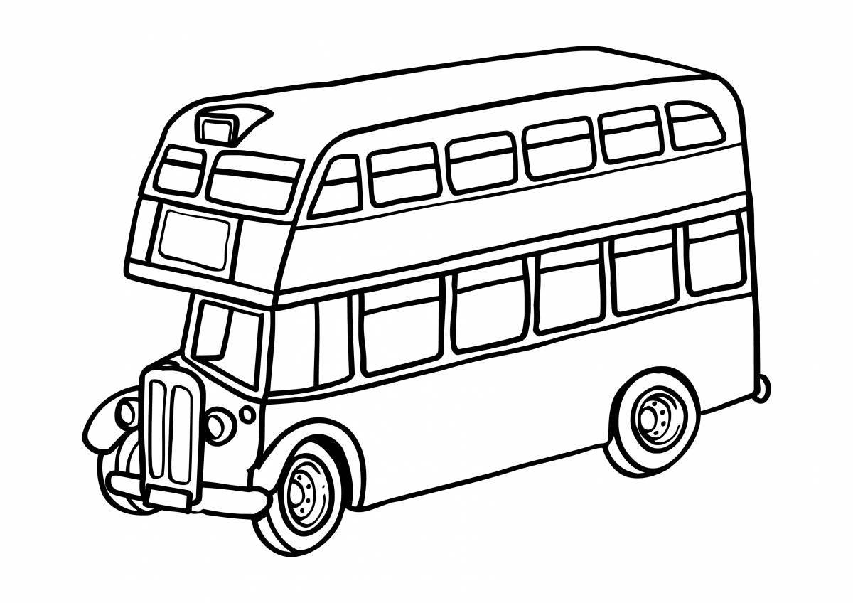 Colorful bus coloring book for 6-7 year olds