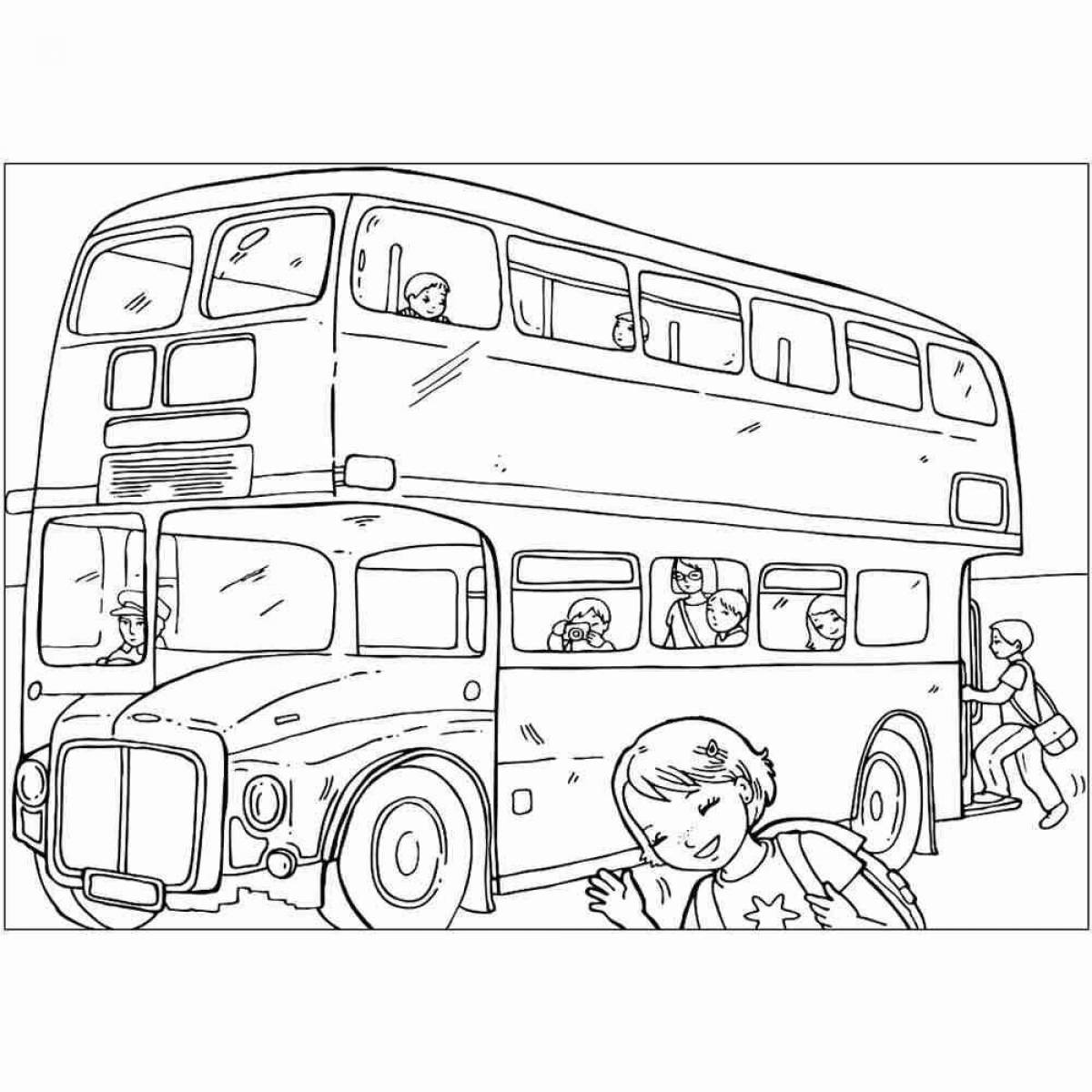 Creative bus coloring book for 6-7 year olds