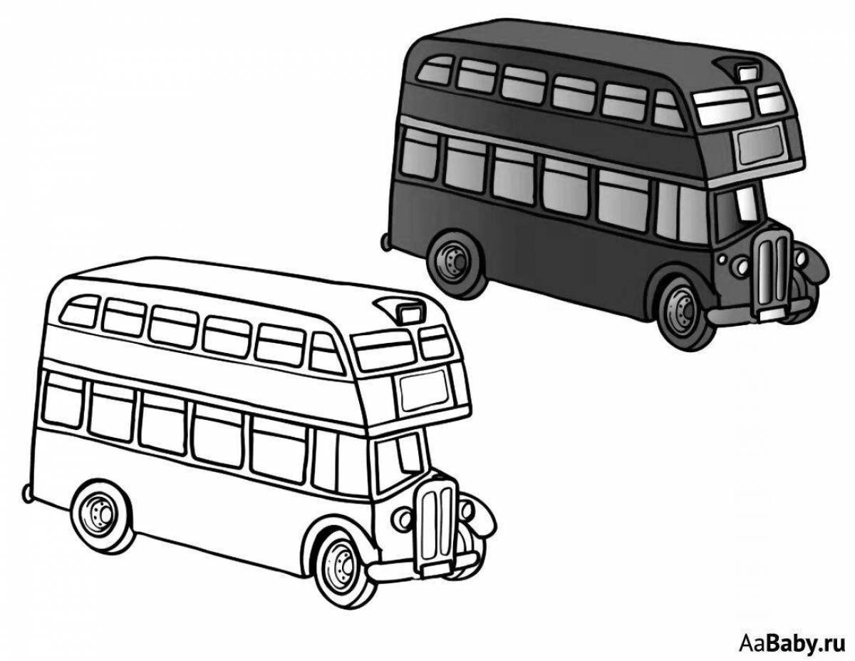 Coloring pages with a bus for children 6-7 years old