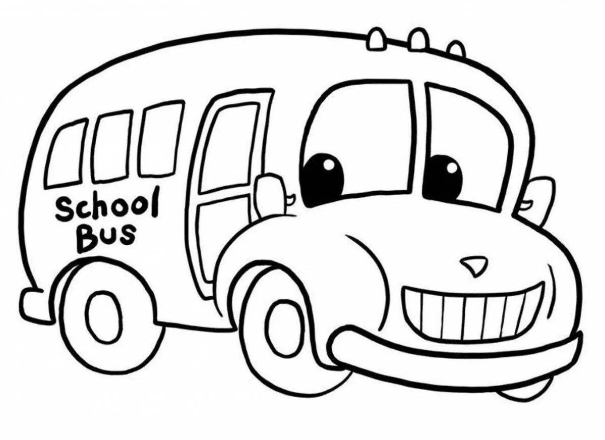 Color-frenzy bus coloring pages for kids 6-7 years old
