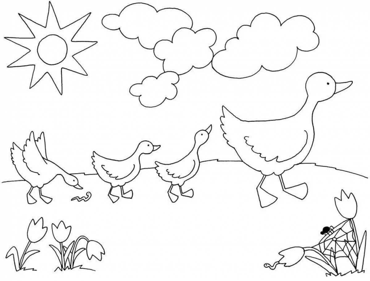 Festive spring coloring book for kids