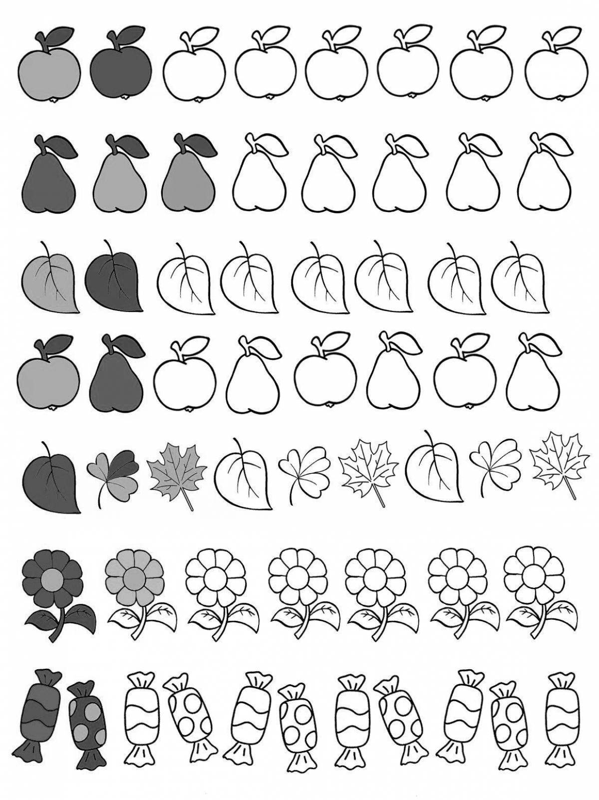 Развлекательная логическая раскраска для детей 3-4 лет