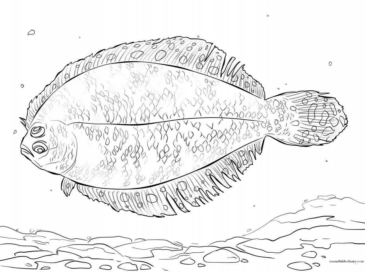 Coloring page charming river fish