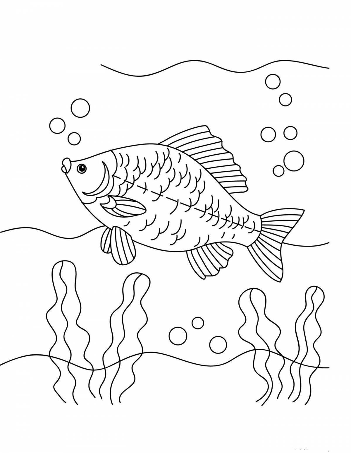 Charming river fish coloring page