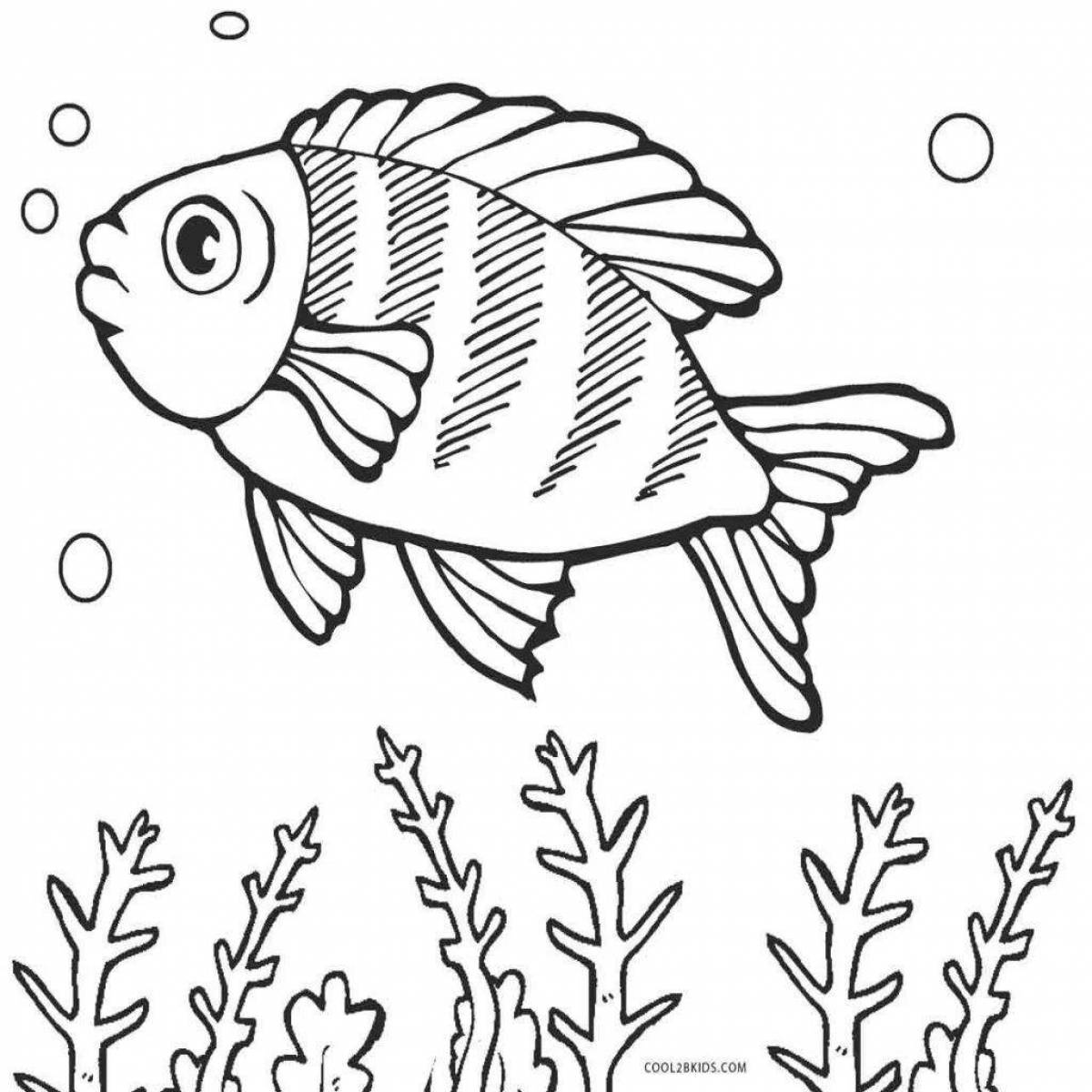 Coloring page fancy river fish