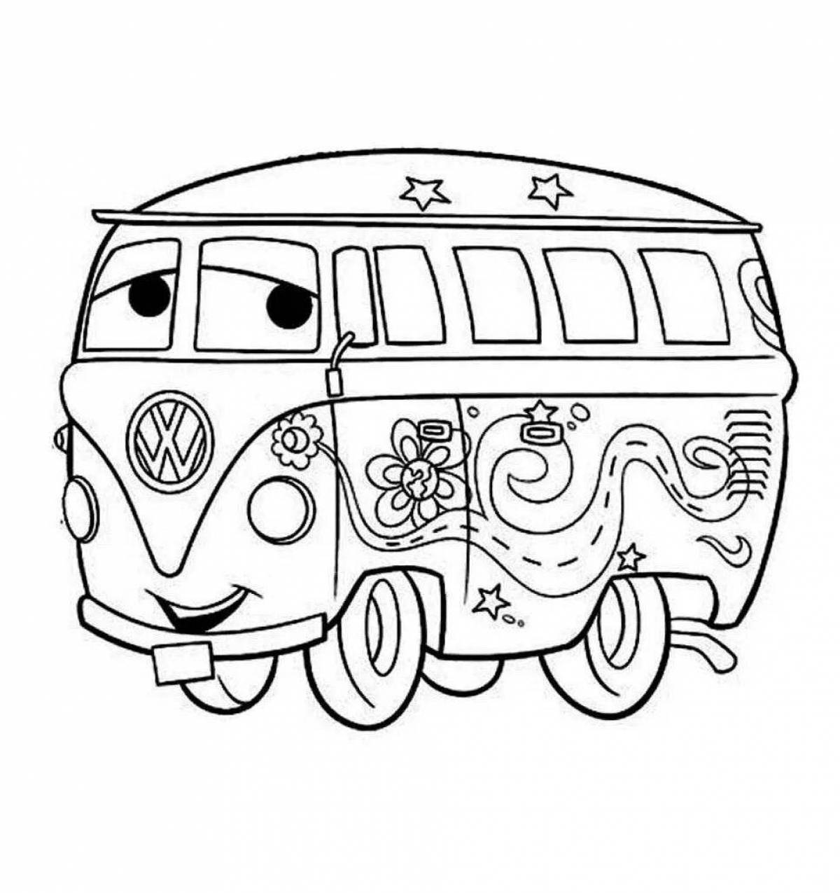 Coloring page amazing cars and buses