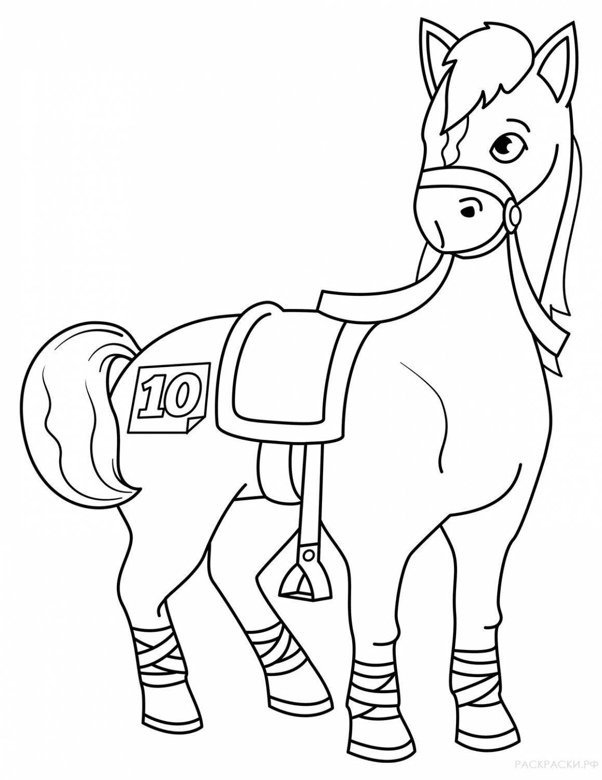 Fun horse coloring pages