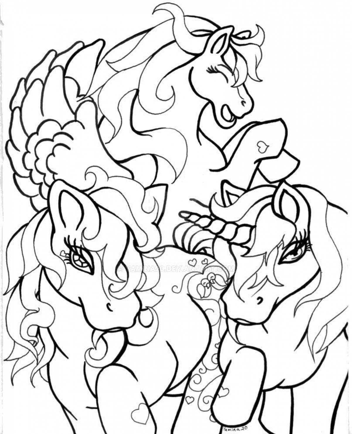 Fantastic horse coloring book