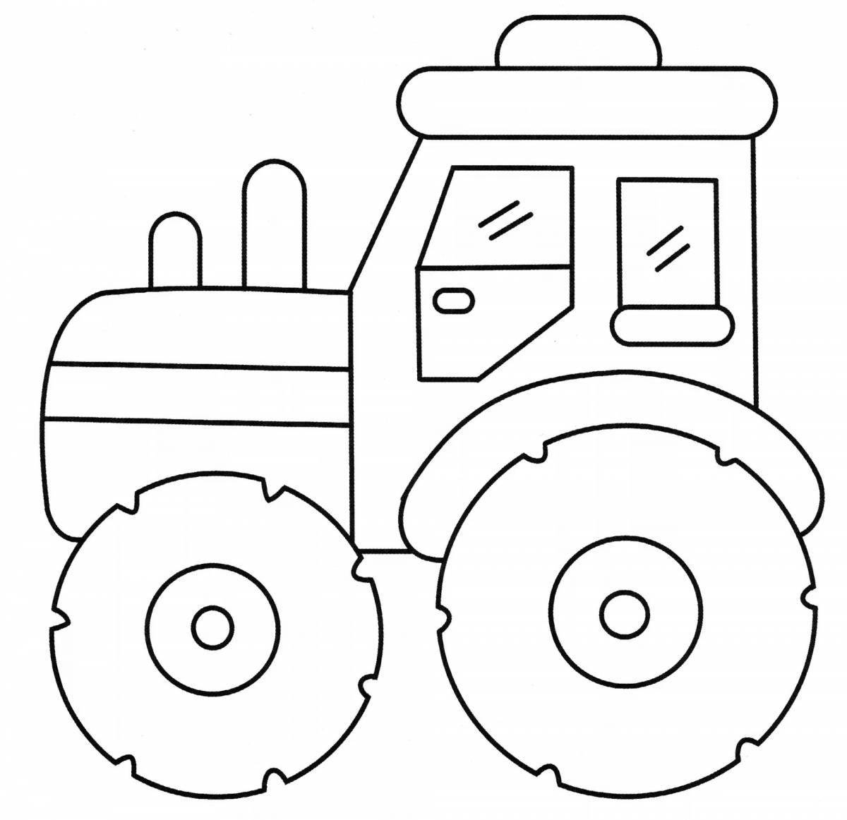Восхитительная раскраска трактор для детей 3-4 лет
