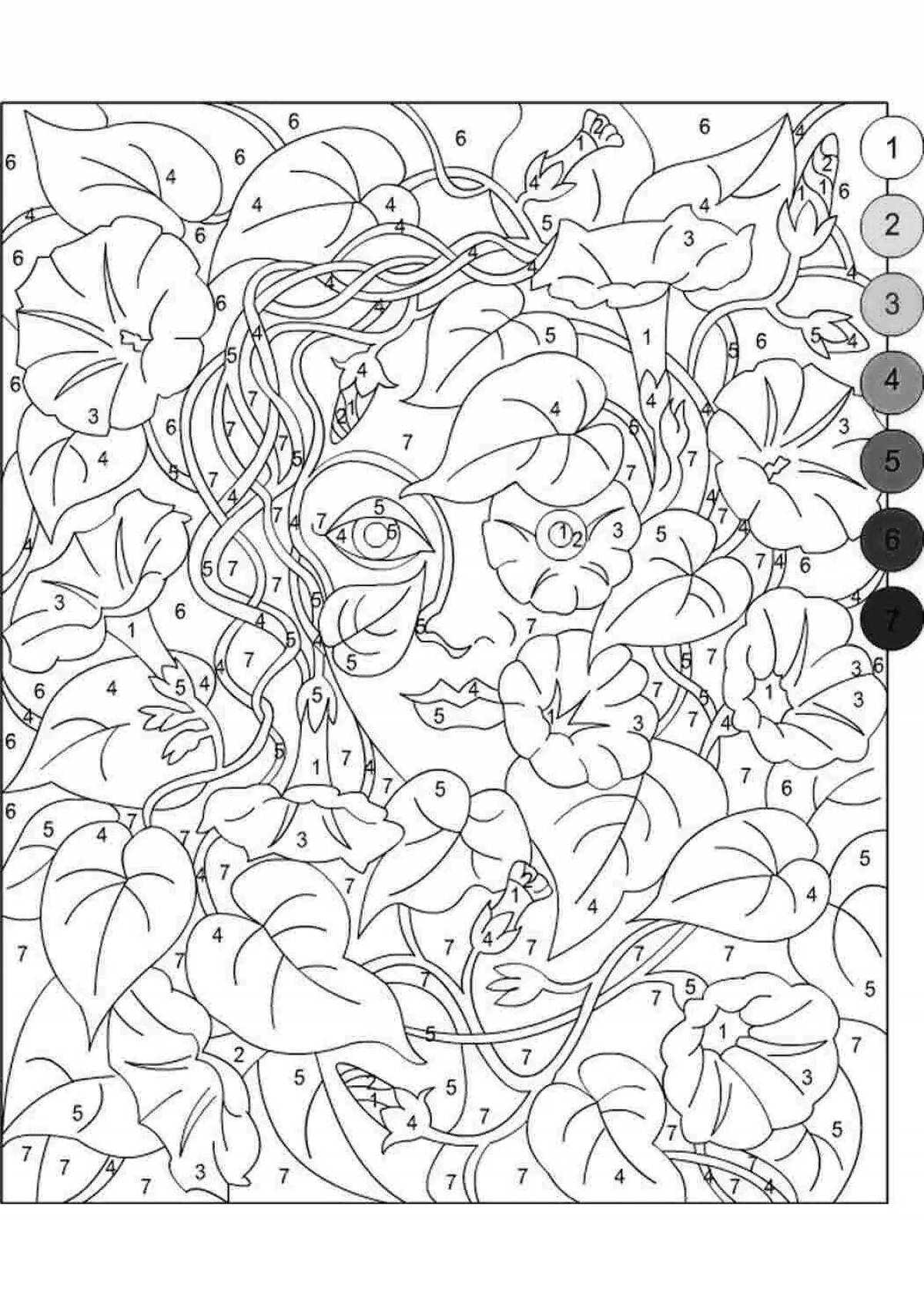 Complex coloring by number for android for adults