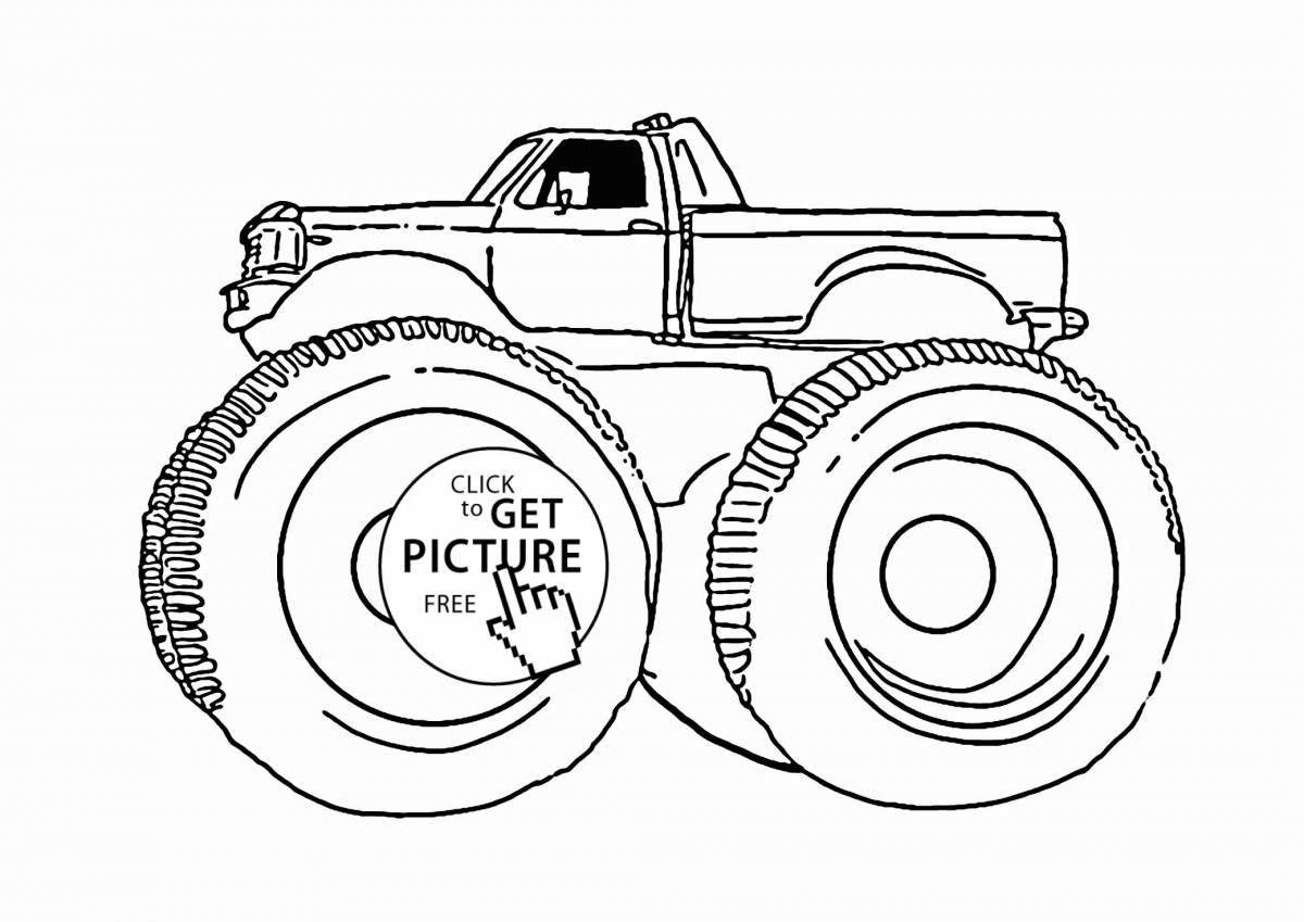 Amazing monster truck coloring page for kids