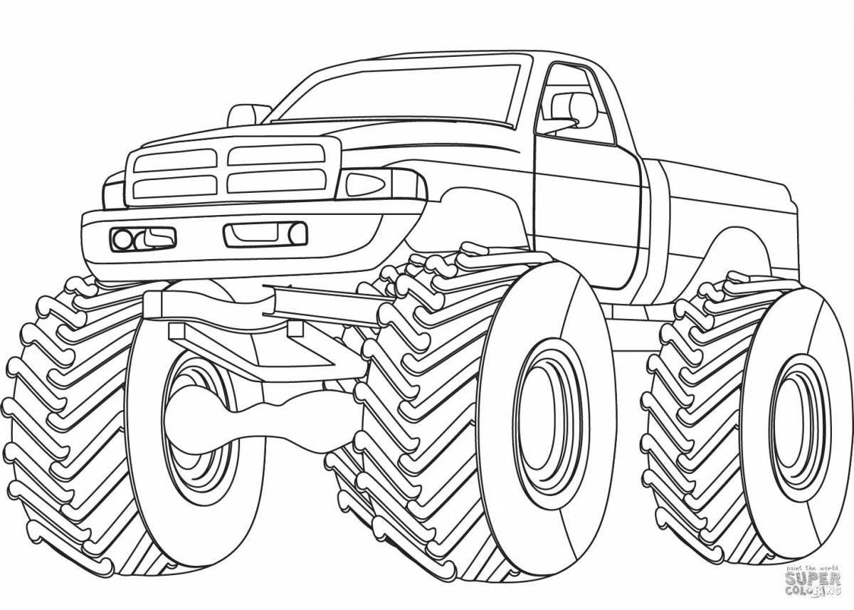 Amazing monster truck coloring book for kids
