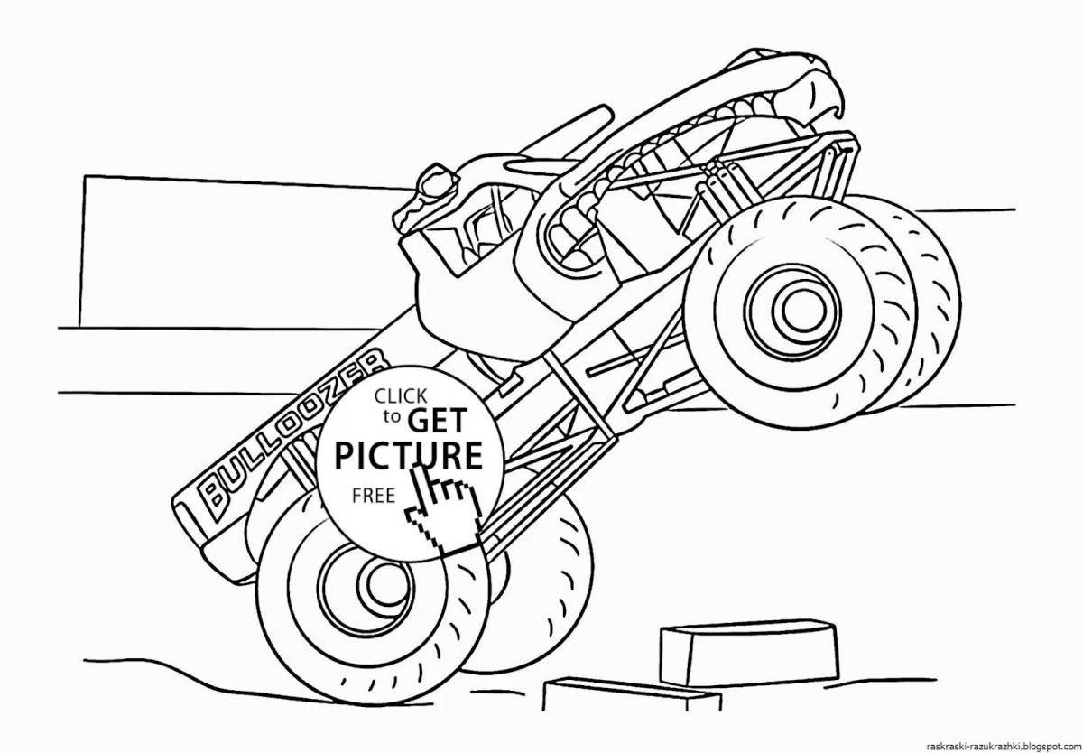 Fantastic monster truck coloring page for kids