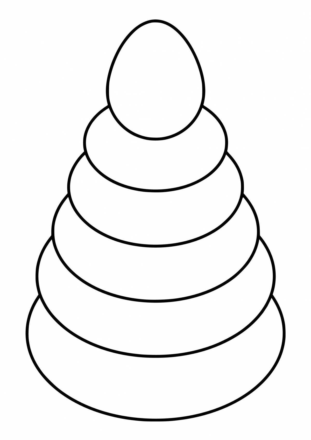 Colorful pyramid coloring page for kids
