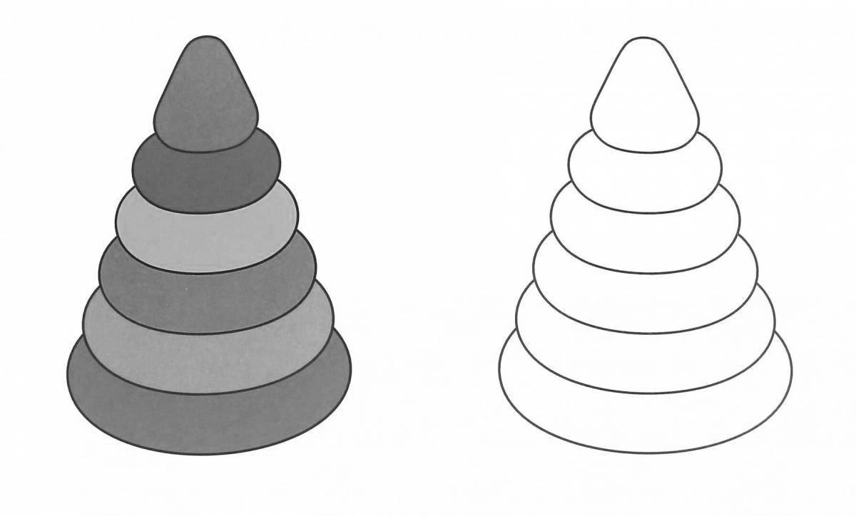 Playful coloring pyramid for toddlers