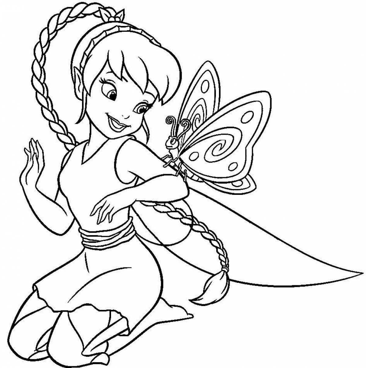 Bright coloring fairy