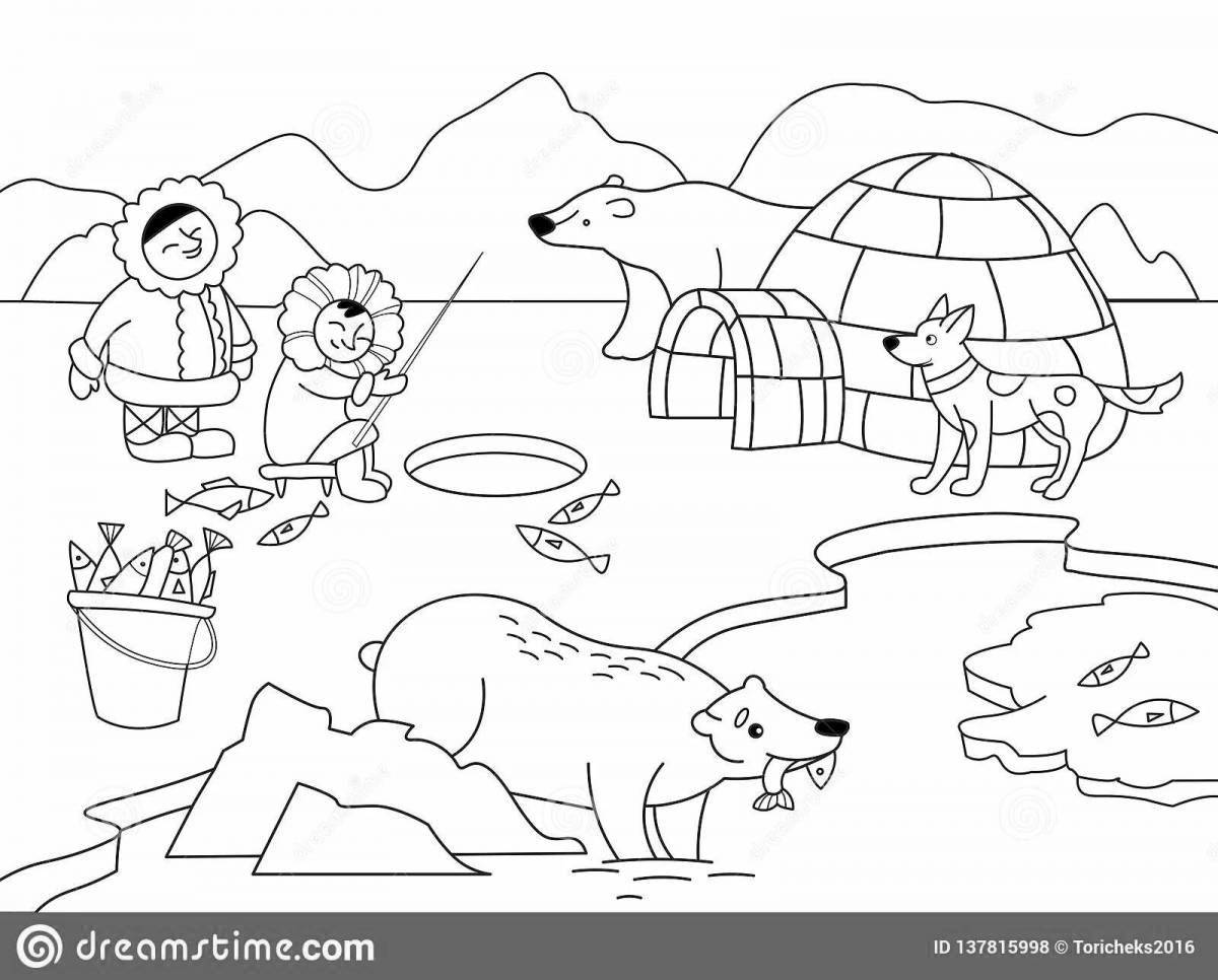 Glossy arctic walrus coloring page