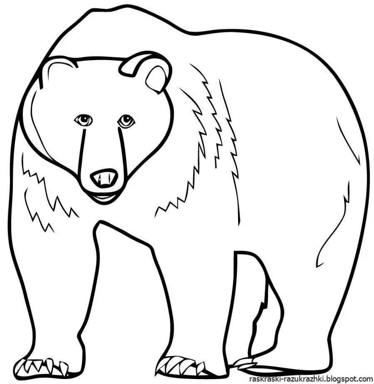 Великолепная раскраска белого медведя для детей 6-7 лет