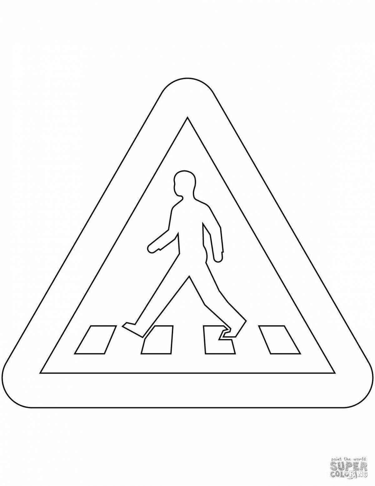 Pedestrian crossing coloring page for 6-7 year olds