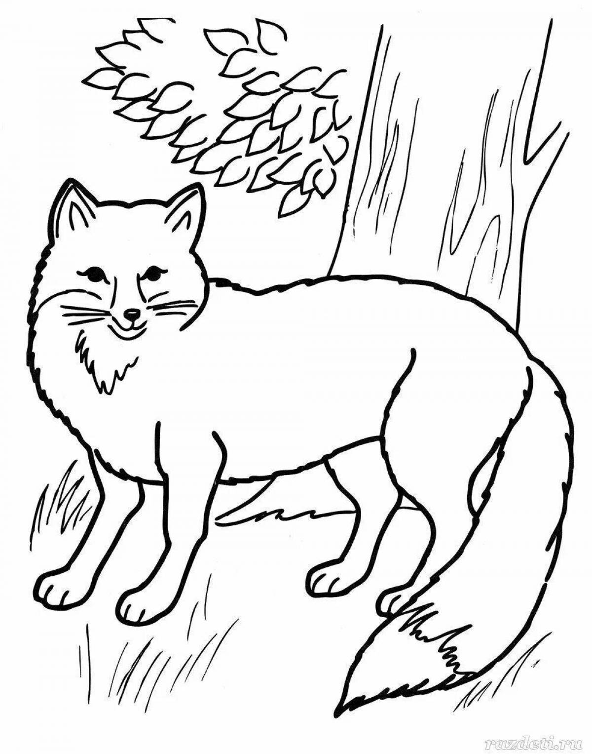 Glamorous forest animals coloring book for 6-7 year olds