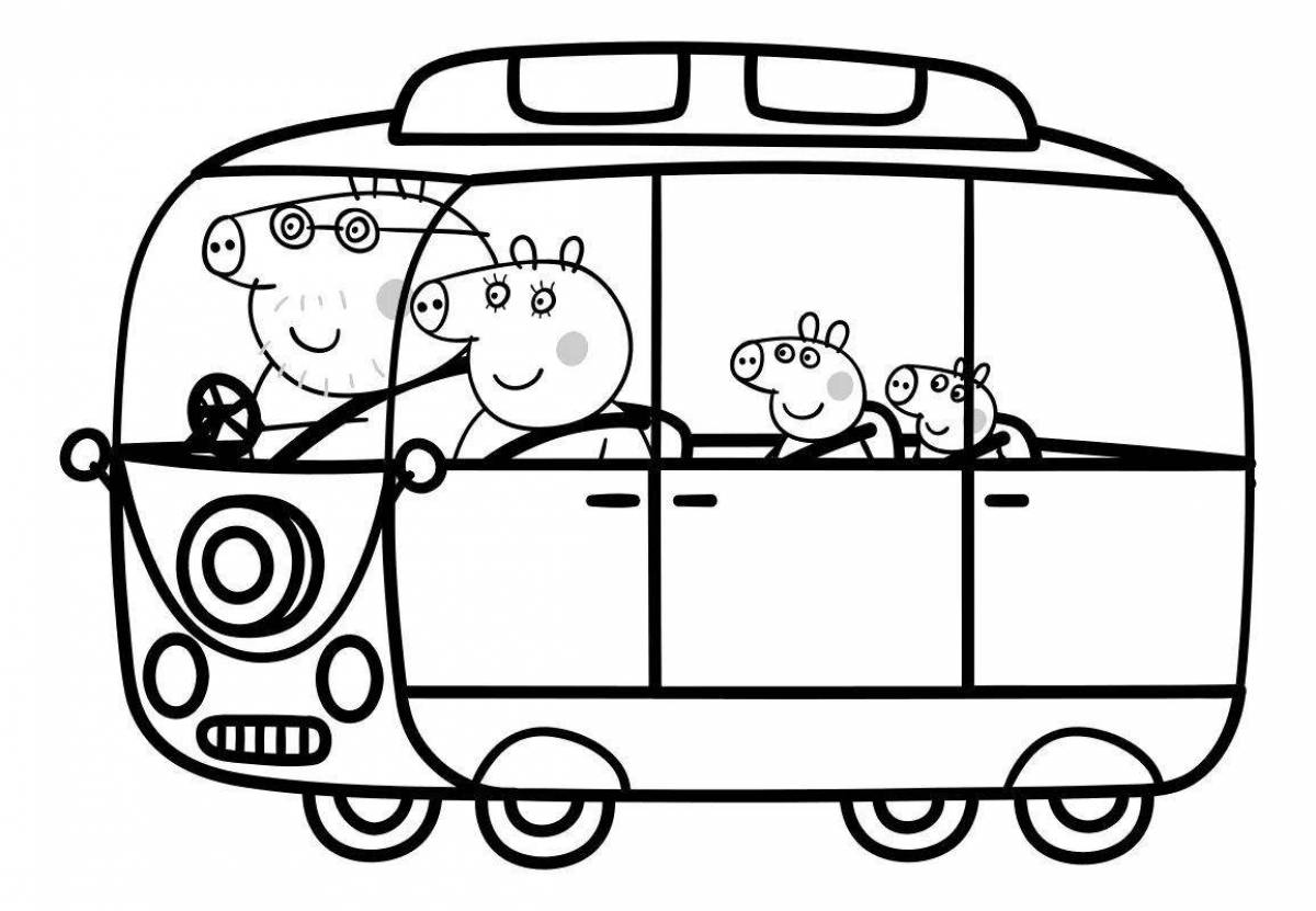 Coloring page happy peppa pig