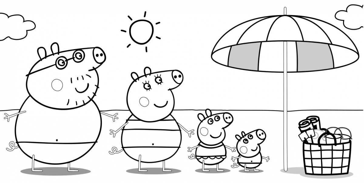 Свинка Пеппа - Распечатать раскраску для детей