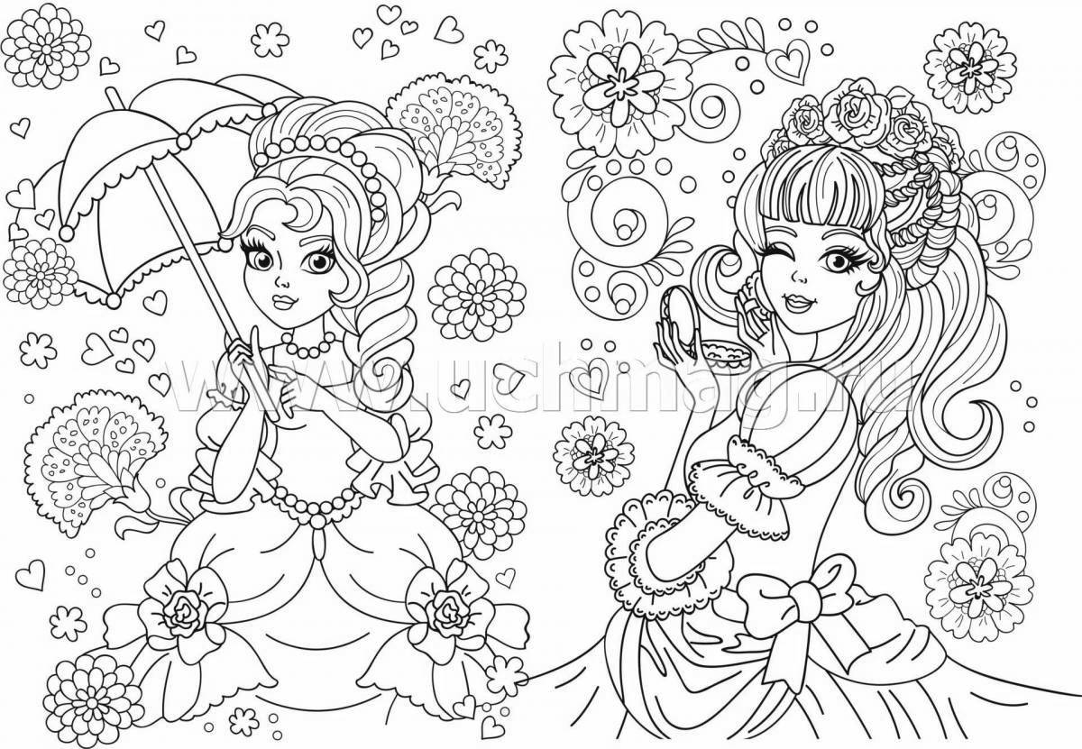 A wonderful coloring book for girls 8-10 years old