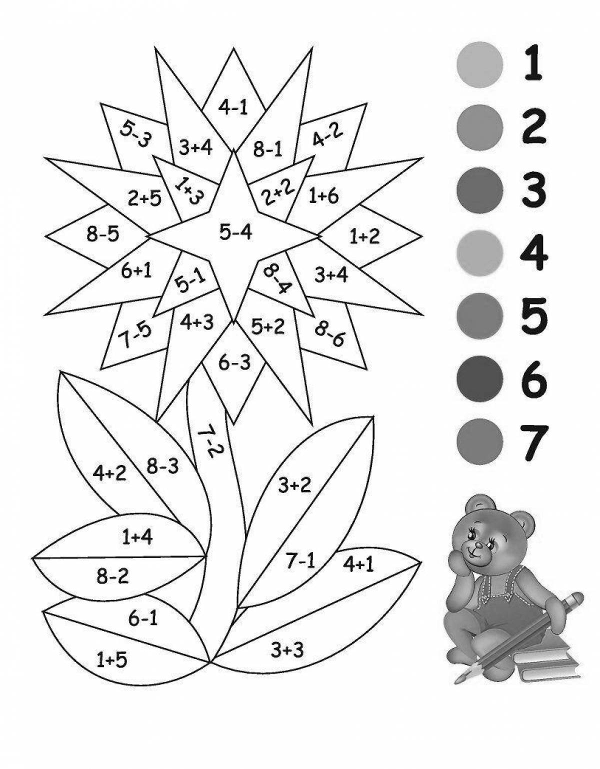 Innovative math coloring book for preschoolers