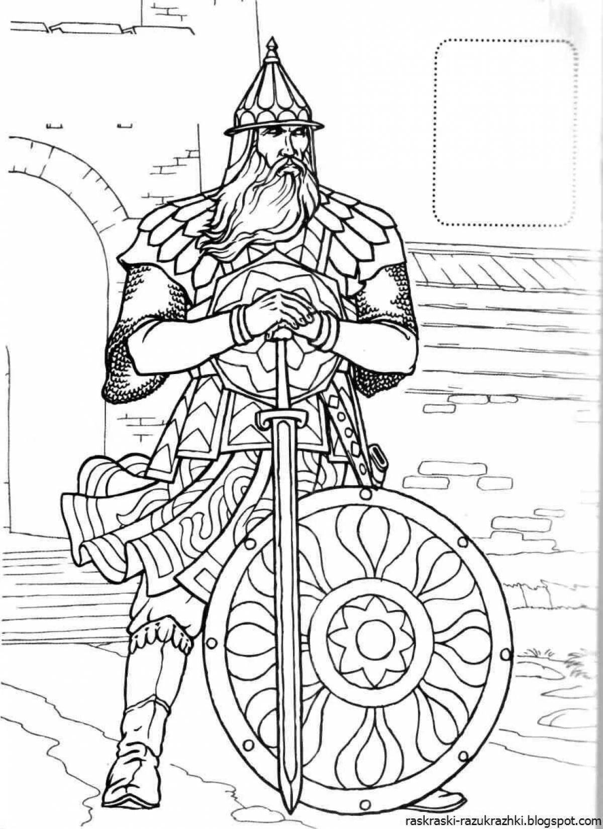 Photo Bright coloring of Russian heroes