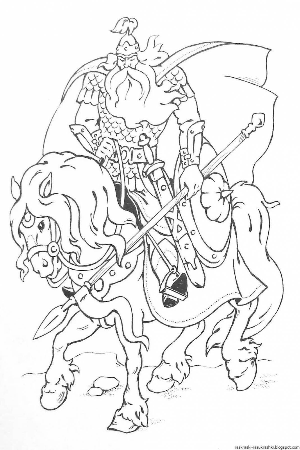 Photo Delightful coloring of Russian heroes