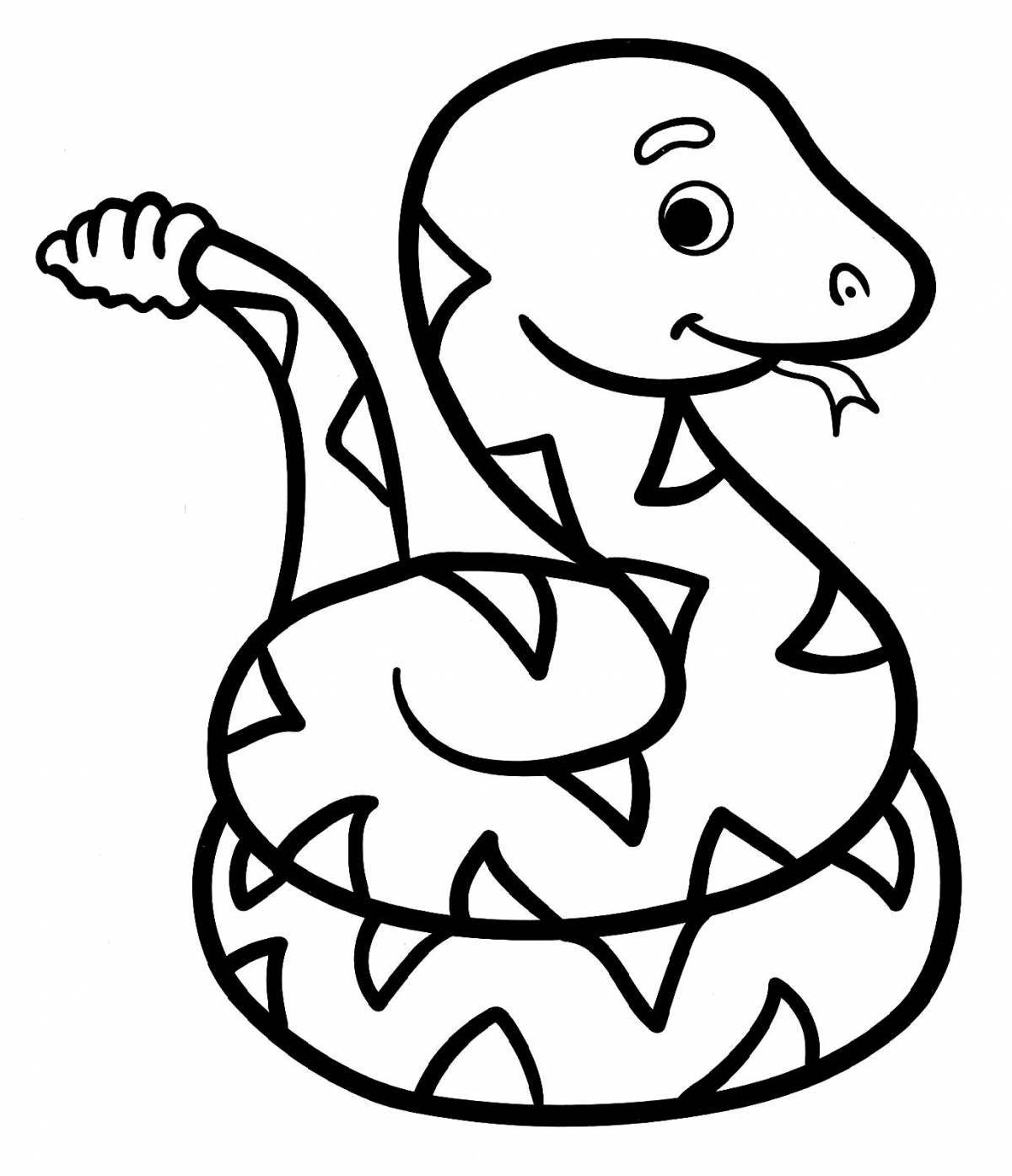 Fun snake coloring book for 3-4 year olds