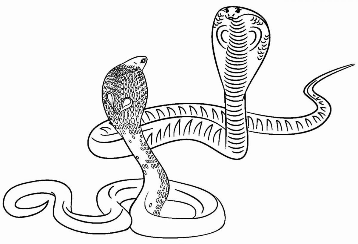Fun snake coloring book for 3-4 year olds