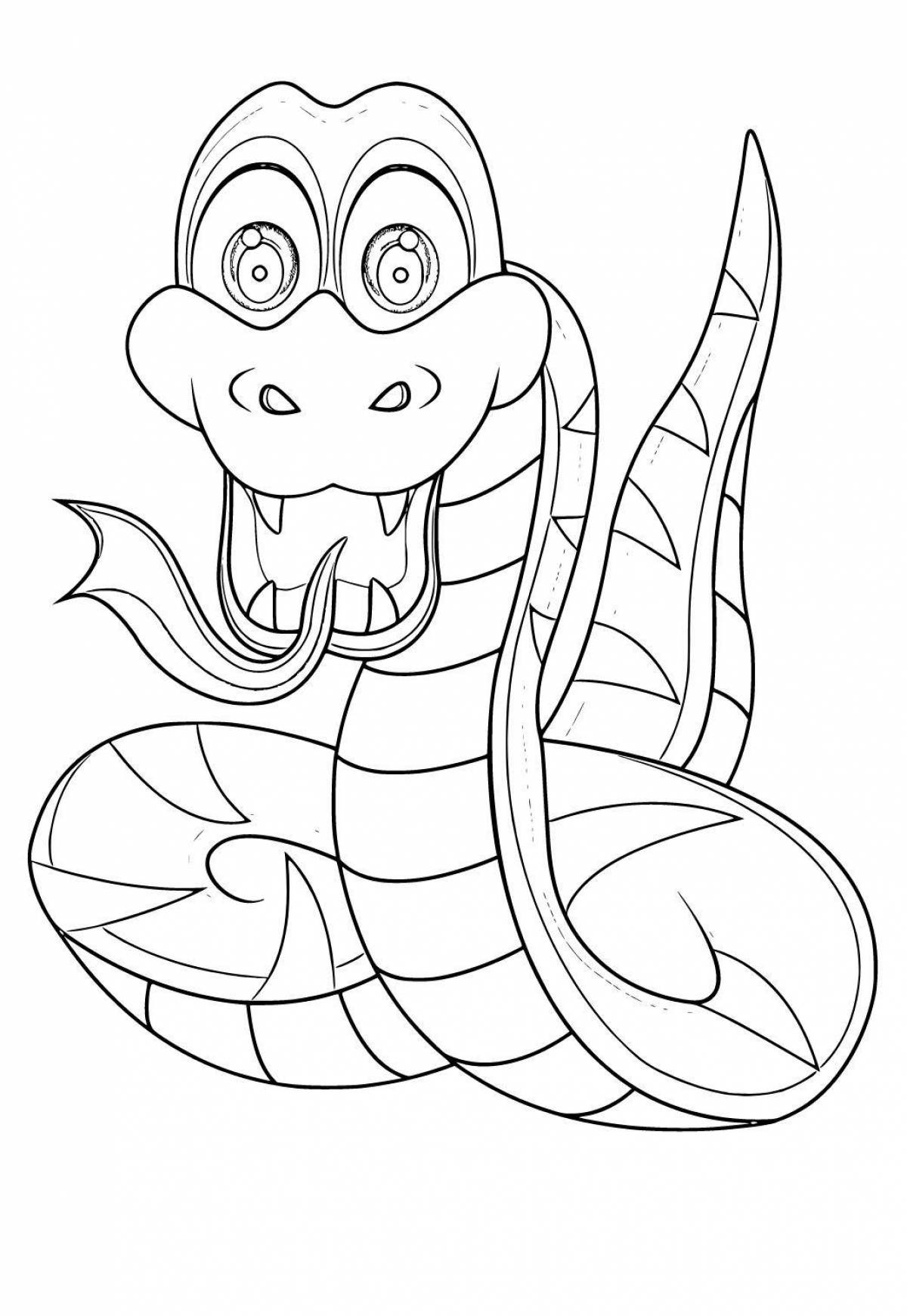 Vibrant snake coloring book for 3-4 year olds